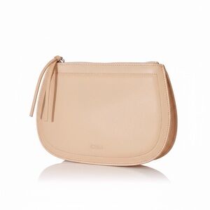CHLOÉ ✘ Parfum Cosmetic Bag Beige Blush Leather Travel Pouch Zip Makeup Case